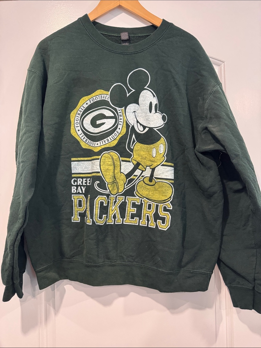 Gildan Green Bay Packers Mickey Graphic Crewneck - Sz Large